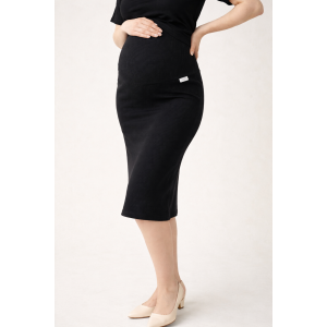 Юбка-карандаш для беременных в рубчик с регулировкой живота, хлопок, черный/серый/бежевый, XS–XXXL, Украина